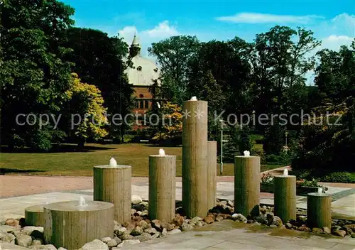 AK / Ansichtskarte Nordhorn Partie im Stadtpark Blick auf Augustinuskirche Kat. Nordhorn