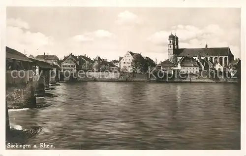 AK / Ansichtskarte Saeckingen Rhein Muenster Holzbruecke Kat. Bad Saeckingen