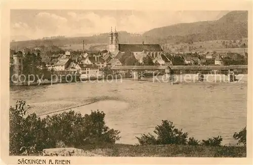 AK / Ansichtskarte Bad Saeckingen Rheinbruecke Muenster Kat. Bad Saeckingen