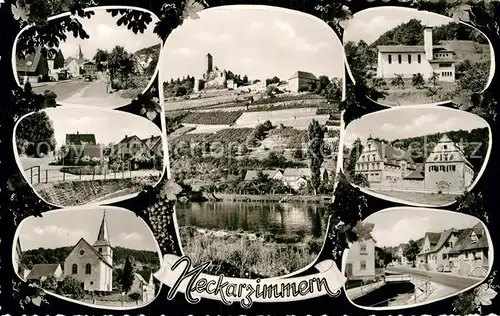 AK / Ansichtskarte Neckarzimmern Stadtansichten Kirche Burg Neckar Kat. Neckarzimmern