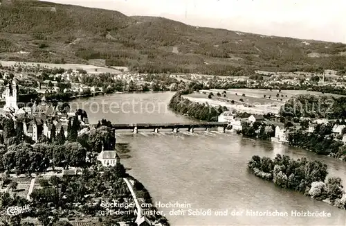 AK / Ansichtskarte Bad Saeckingen Fliegeraufnahme Muenster Schloss Holzbruecke Kat. Bad Saeckingen