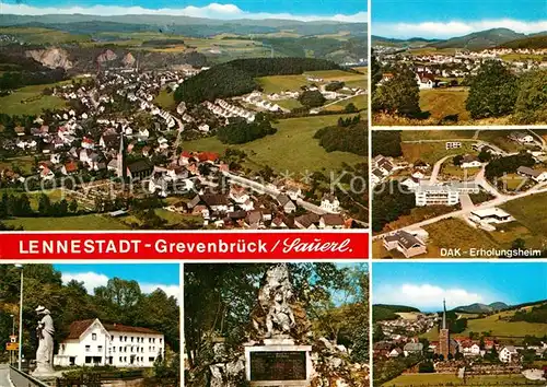 AK / Ansichtskarte Grevenbrueck Fliegeraufnahme DAK Erholungsheim Gedenkstein Statue Kat. Lennestadt