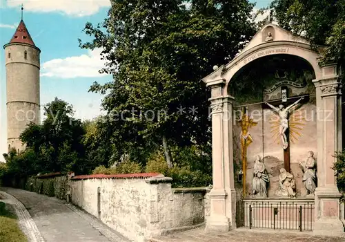 AK / Ansichtskarte Dinkelsbuehl Kapuzinerweg Inri Turm 1000jaehrige Stadt Kat. Dinkelsbuehl