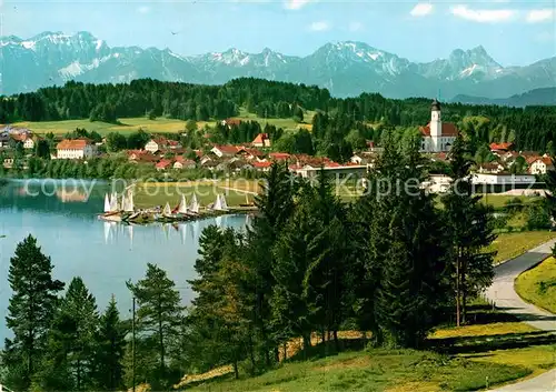 AK / Ansichtskarte Lechbruck See Panorama mit Tiroler und Allgaeuer Alpen Kat. Lechbruck am See