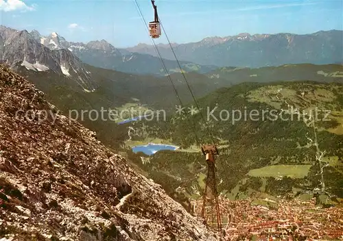 AK / Ansichtskarte Seilbahn Karwendel Mittenwald Lauter  und Ferchensee  Kat. Bahnen