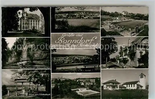 AK / Ansichtskarte Bonndorf Schwarzwald Schloss Wutachschlucht Schwimmbad Lindenbuck Kirche Kat. Bonndorf