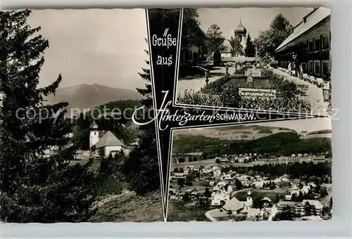 AK / Ansichtskarte Hinterzarten Kirche Teilansicht Kurgarten Kat. Hinterzarten