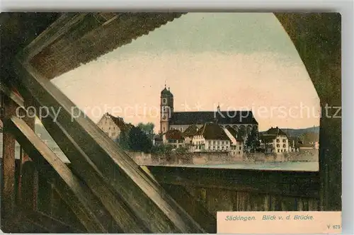 AK / Ansichtskarte Bad Saeckingen Blick von der Bruecke auf das Muenster Kat. Bad Saeckingen