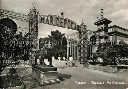 AK / Ansichtskarte Taranto Ingresso Maridepocar Loewenskulptur Kat. Taranto