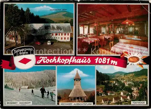 AK / Ansichtskarte Todtmoos Hochkopfhaus Skigebiet Kat. Todtmoos