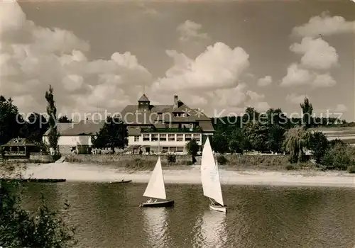 AK / Ansichtskarte Paulsdorf Dippoldiswalde HO Hotel Haus Seeblick Talsperre Malter Segelboot Kat. Dippoldiswalde