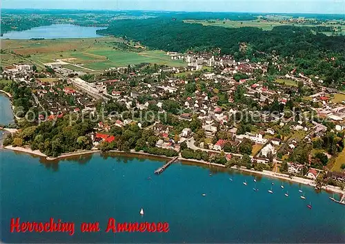 AK / Ansichtskarte Ammersee Fliegeraufnahme Herrsching Kat. Utting a.Ammersee