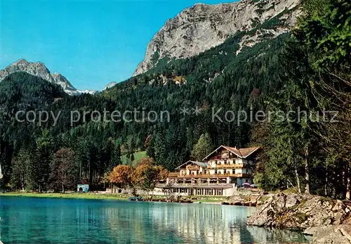 AK / Ansichtskarte Hintersee Berchtesgaden Seehotel Gamsbock Partie am See Kat. Berchtesgaden