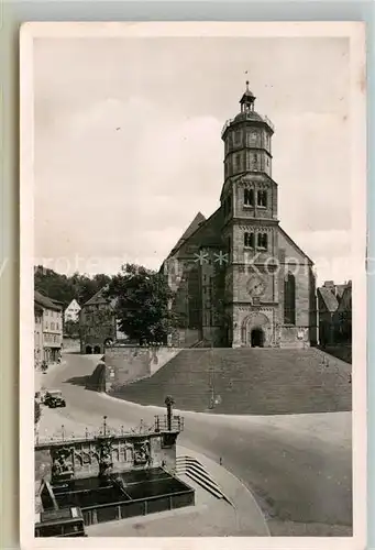 AK / Ansichtskarte Schwaebisch Hall Sankt Michaeliskirche Brunnen Kat. Schwaebisch Hall