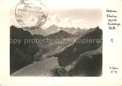 AK / Ansichtskarte Oberstdorf Gebirgspanorama Blick vom Schochen gegen Landsberger Huette Handabzug Kat. Oberstdorf