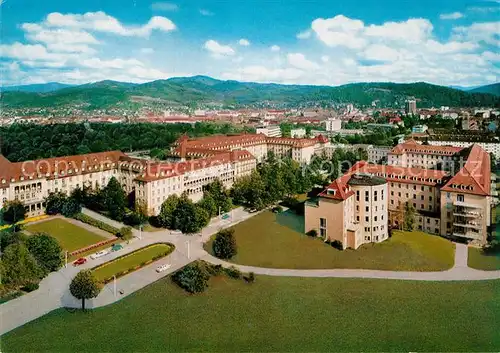 AK / Ansichtskarte Freiburg Breisgau Fliegeraufnahme Universitaetskliniken Kat. Freiburg im Breisgau