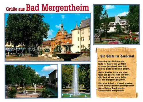 AK / Ansichtskarte Bad Mergentheim Stadtansichten Springbrunnen Parkanlagen Kat. Bad Mergentheim