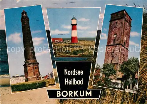 AK / Ansichtskarte Borkum Nordseebad Leuchttuerme Kat. Borkum