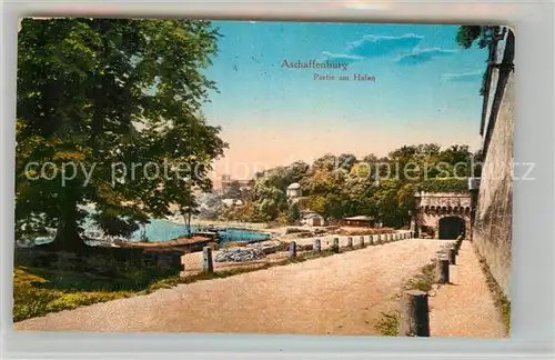 AK / Ansichtskarte Aschaffenburg Main Hafen Stadtmauer Kat. Aschaffenburg