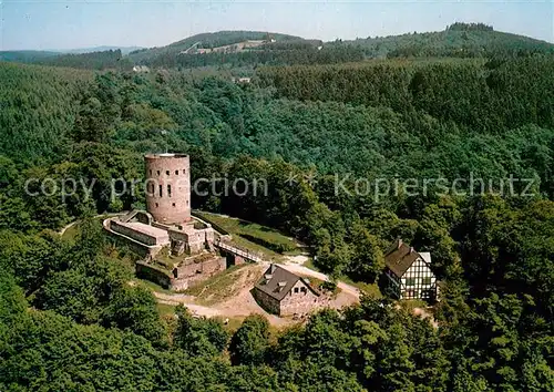 AK / Ansichtskarte Hilchenbach Siegerland Ginsburg Fliegeraufnahme Kat. Hilchenbach