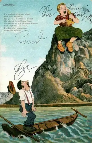 AK / Ansichtskarte St Goarshausen Sage der Loreley Comic Kat. Sankt Goarshausen