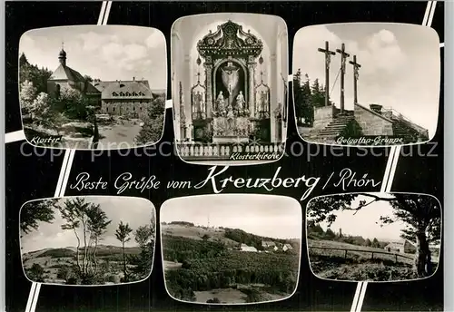 AK / Ansichtskarte Kreuzberg Rhoen Kloster Kirche Golgatha Panoramen Kat. Gersfeld (Rhoen)