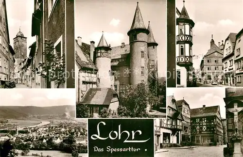 AK / Ansichtskarte Lohr Main Schloss Rathaus Hauptstrasse Stadtturm Kat. Lohr a.Main