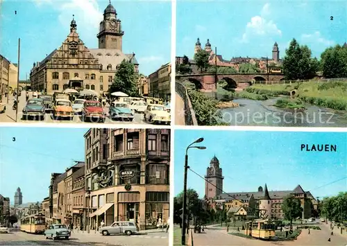 AK / Ansichtskarte Plauen Vogtland Altmarkt Dr Kuelz Bruecke Bahnhofstrasse Otto Grotewohl Platz Kat. Plauen