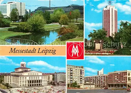 AK / Ansichtskarte Leipzig Schwanenteich Interhotel Stadt Leipzig Hauptbahnhof Opernhaus Karl Marx Platz Am Bayrischen Platz Kat. Leipzig