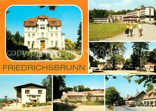 AK / Ansichtskarte Friedrichsbrunn Harz Sanatorium Ernst Thaelmann FDGB Bettenhaus Kurt Dilge Ferienheim Viktorshoehe Klobenberg Baude HOG Zum Ramberg Kat. Friedrichsbrunn