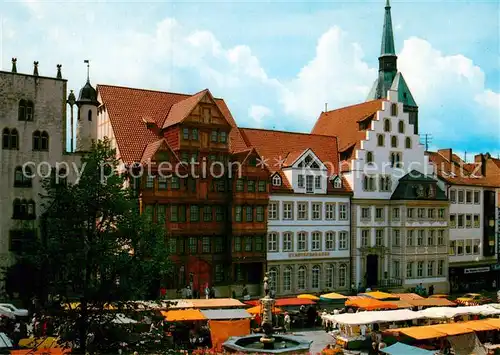 AK / Ansichtskarte Hildesheim Marktplatz Wedekindhaus Luentzelhaus Rolandstift Kat. Hildesheim