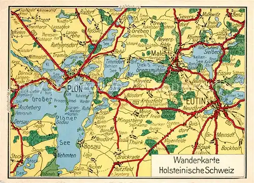 AK / Ansichtskarte Wandern Wanderkarte Holsteinische Schweiz Eutin Ploen Malente  Kat. Berge