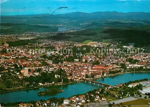 AK / Ansichtskarte Bad Saeckingen Fliegeraufnahme Trompeterstadt Rheinpartie / Bad Saeckingen /Waldshut LKR