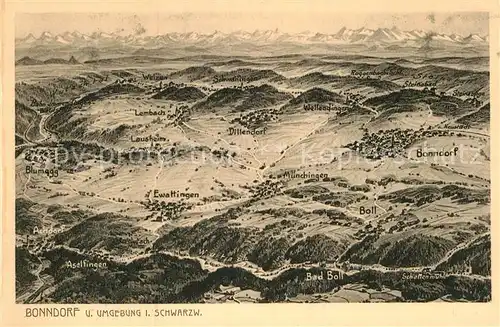 AK / Ansichtskarte Bonndorf Schwarzwald Umgebungskarte Kat. Bonndorf