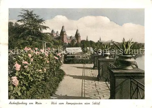 AK / Ansichtskarte Aschaffenburg Main Blick vom Pompejanum zum Schloss Kat. Aschaffenburg