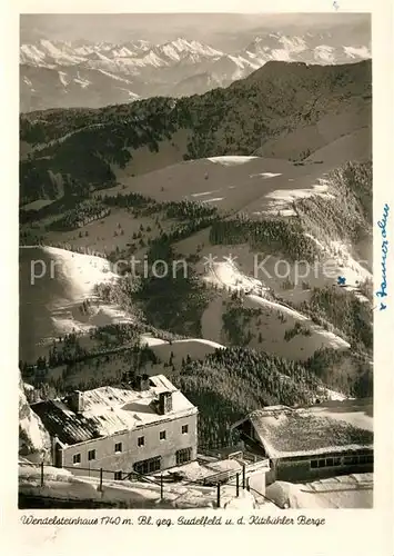 AK / Ansichtskarte Wendelsteinhaus gegen Sudelfeld und Kitzbuehler Berge Kat. Bayrischzell