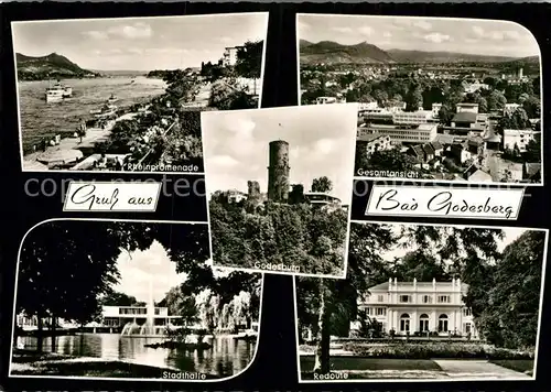 AK / Ansichtskarte Bad Godesberg Rheinpromenade Stadthalle Godesburg Redoute Kat. Bonn