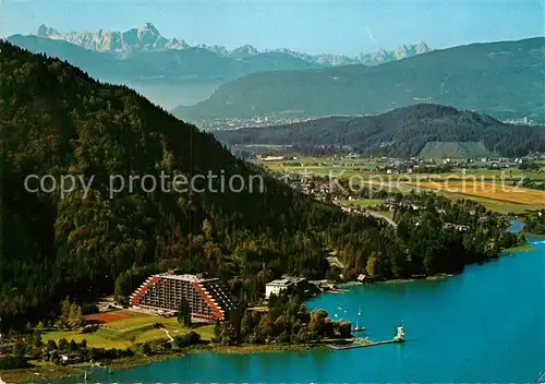 AK / Ansichtskarte Villach Kaernten Ferienwohnungshotel Landskron Ossiachersee Fliegeraufnahme  Kat. Villach