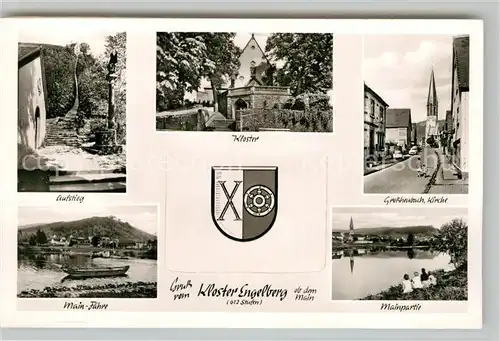 AK / Ansichtskarte Kloster Engelberg Mainfaehre Kloster Grossheubach Kirche Aufstieg Kat. Grossheubach