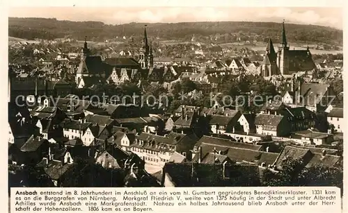 AK / Ansichtskarte Ansbach Mittelfranken Panorama Kat. Ansbach