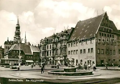 AK / Ansichtskarte Zwickau Sachsen Hauptmarkt Brunnen Kat. Zwickau