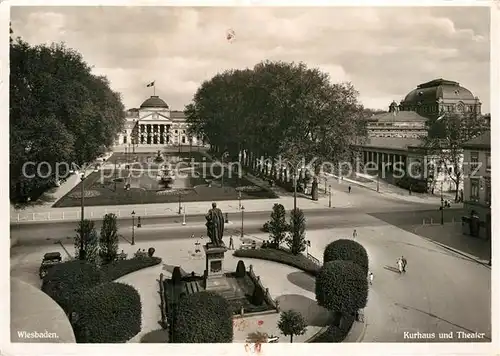 AK / Ansichtskarte Wiesbaden Kurhaus Theater Denkmal Kat. Wiesbaden