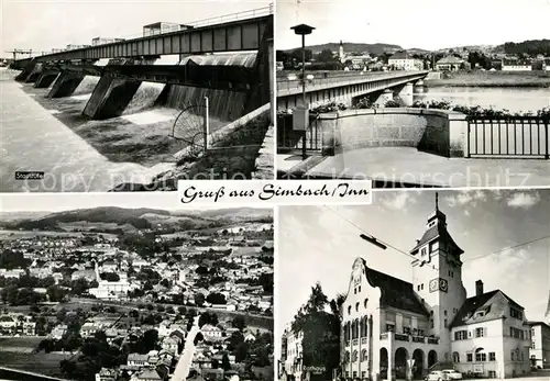 AK / Ansichtskarte Simbach Inn Staustufe Bruecke Kirche Fliegeraufnahme Kat. Simbach a.Inn