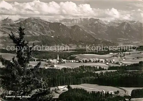 AK / Ansichtskarte Wiggensbach Panorama Blick vom Jugenderholungsheim auf dem Blender gegen Allgaeuer Berge Kat. Wiggensbach