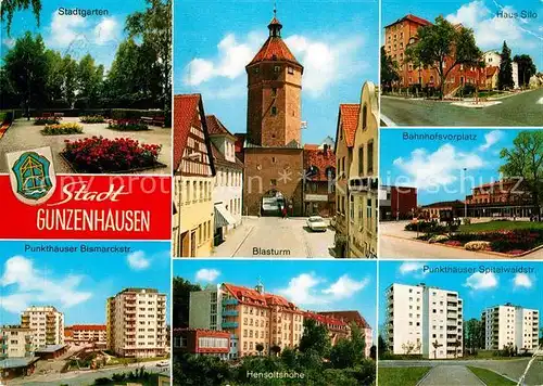AK / Ansichtskarte Gunzenhausen Altmuehlsee Haus Silo Stadtgarten Punkthaeuser Bismarckstrasse Hensholtshoehe Blasturm Kat. Gunzenhausen