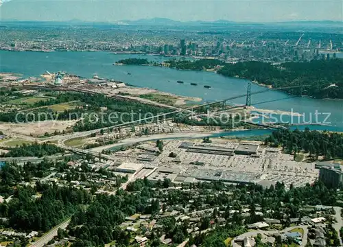 AK / Ansichtskarte West Vancouver Lions Gate Bridge Stanley Park and Harbour aerial view