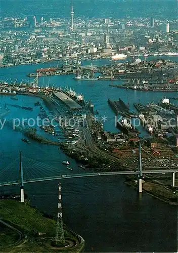 AK / Ansichtskarte Hamburg Koehlbrandbruecke Fliegeraufnahme Kat. Hamburg