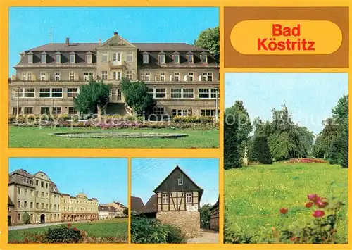 AK / Ansichtskarte Bad Koestritz Sanatorium Ernst Thaelmann Strasse HO Gaststaette Schlosspark Kat. Bad Koestritz