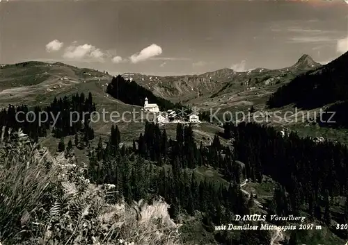 AK / Ansichtskarte Damuels Vorarlberg Panorama mit Damuelser Mittagspitz Bregenzerwaldgebirge Kat. Damuels