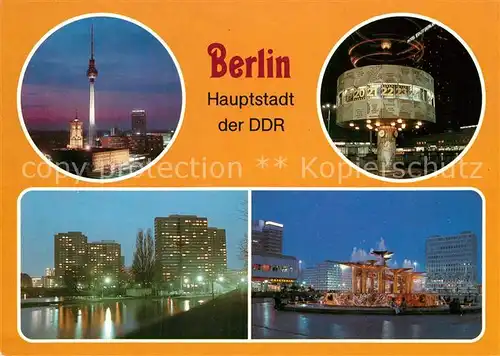 AK / Ansichtskarte Berlin Fernseh und UKW Turm der Dt Post Weltzeituhr Fischerinsel Alexanderplatz Kat. Berlin